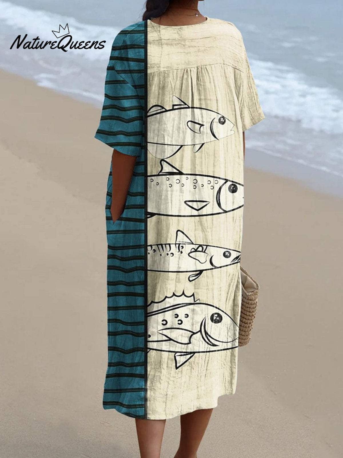 Women'sFishArt PrintFlowy Dress