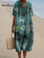 Women's FishArt Print Flowy Dress