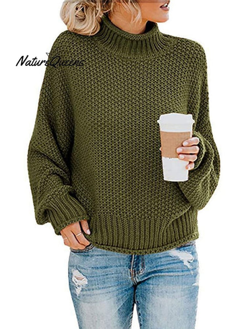 Women's Autumn Turtleneck Slim Wool Long Sweater