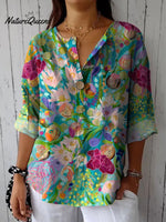 Women's Casual Cotton Linen Shirt