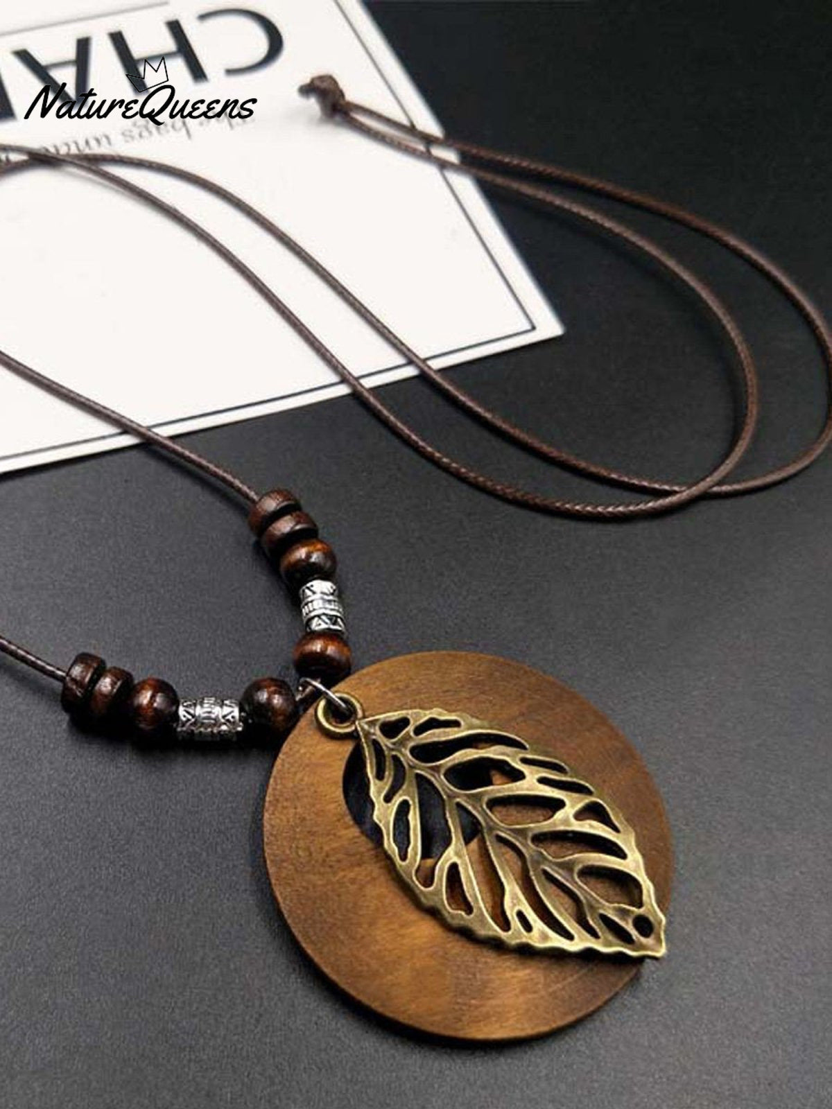 Women's Ethnic Style Wood And Alloy Long Chain Necklace