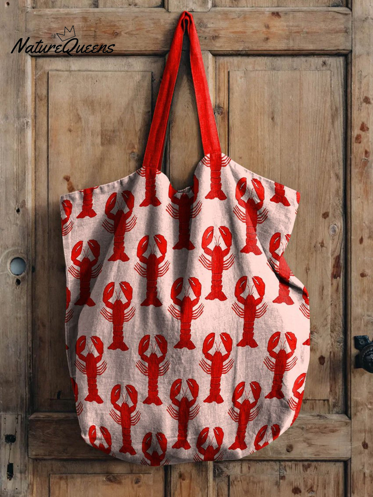 Red Lobster Decorative Pattern Linen Tote Bag