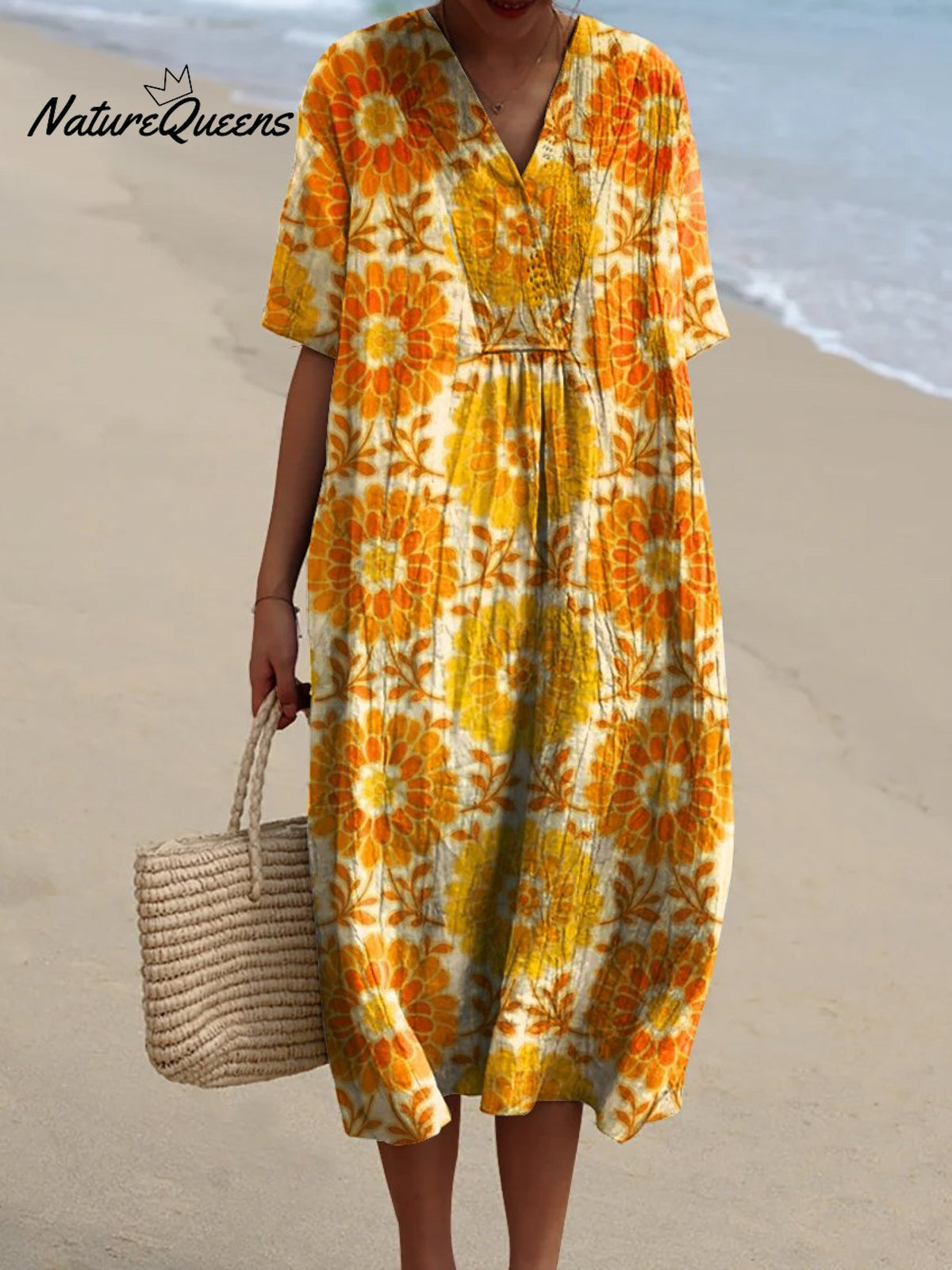 Women'sFlowerArt PrintCasual Dress