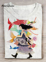 Fish Art Print Casaul Short Sleeve T-shirt