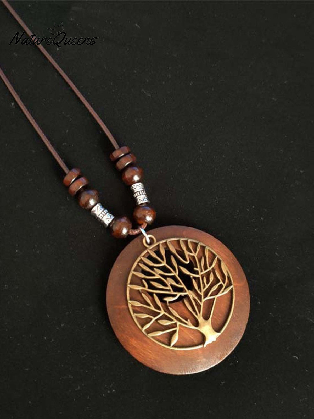 Women's Ethnic Style Wood And Alloy Long Chain Necklace