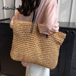Beach Vacation Western Fashion Large Capacity Shoulder Tote Straw Bag