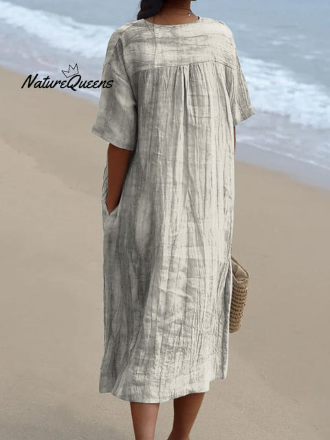 Women's Sardine Club Watercolor Splash Fluid Art Print Flowy Dress