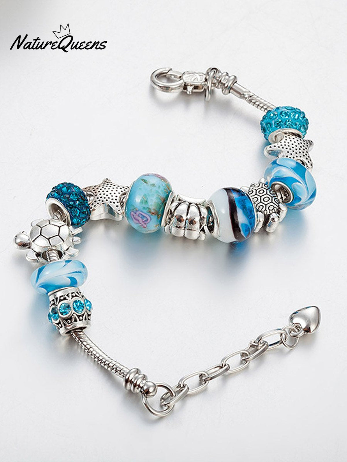 Vacation Style Fashion Turtle Starfish Big Hole Beaded Bracelet