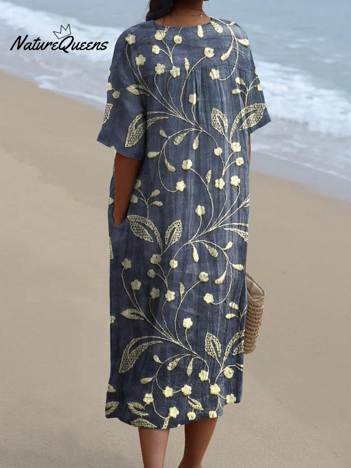 Women’s Retro Floral Art Print Casual Flowy Dress