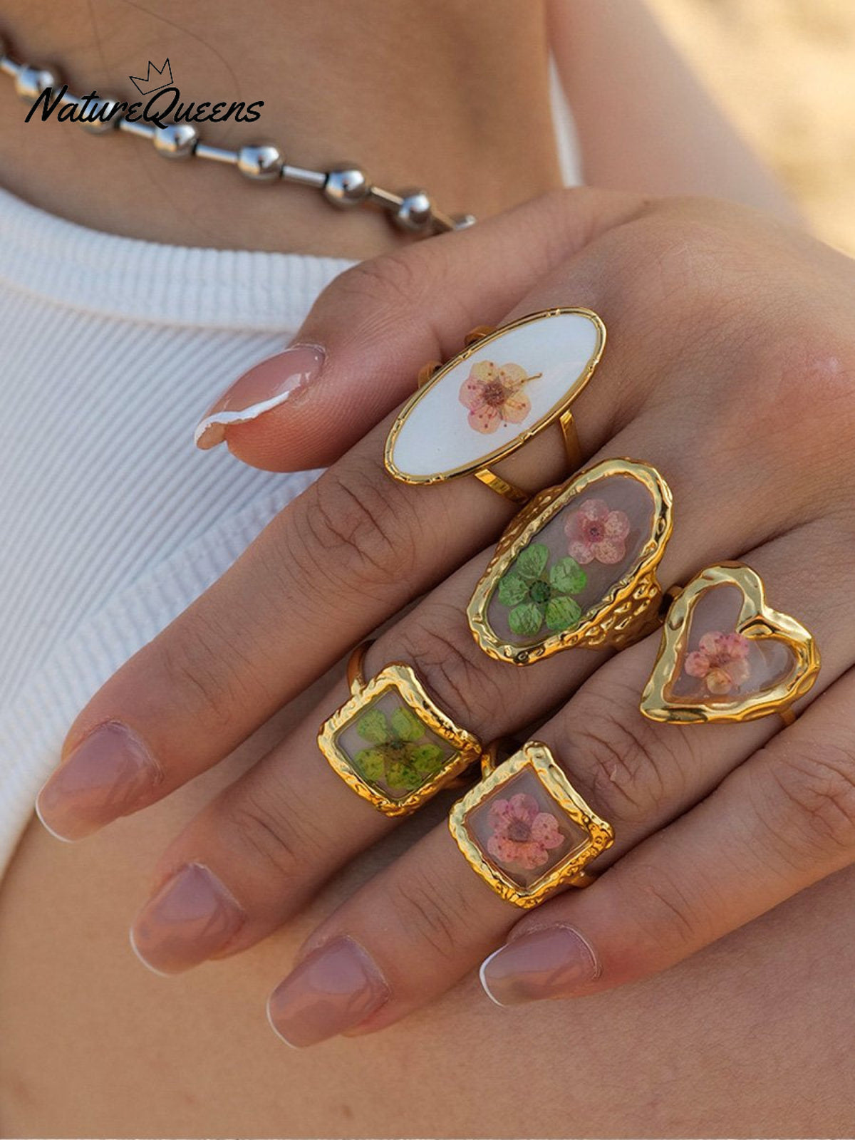 Aeon Flower Stainless Steel Ring