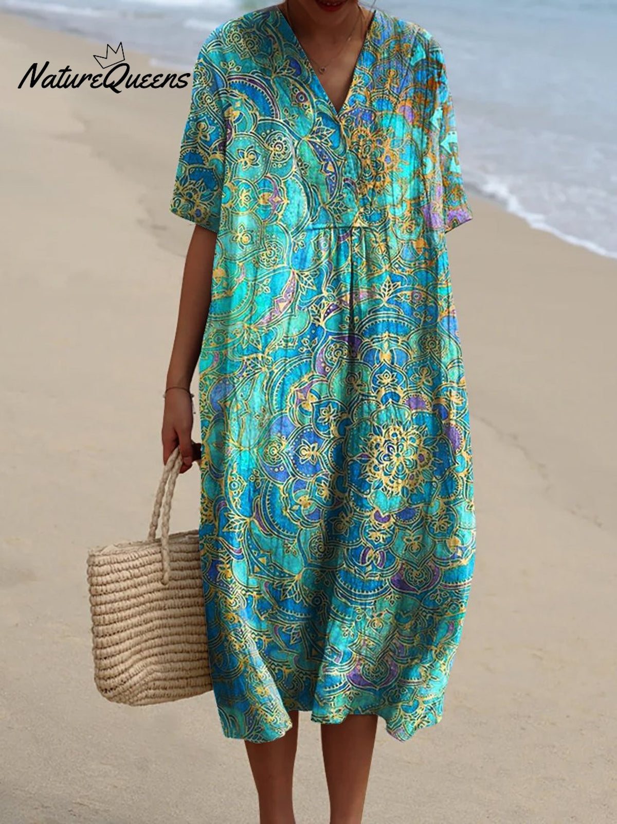 Women'sRetroArt PrintCasual Dress