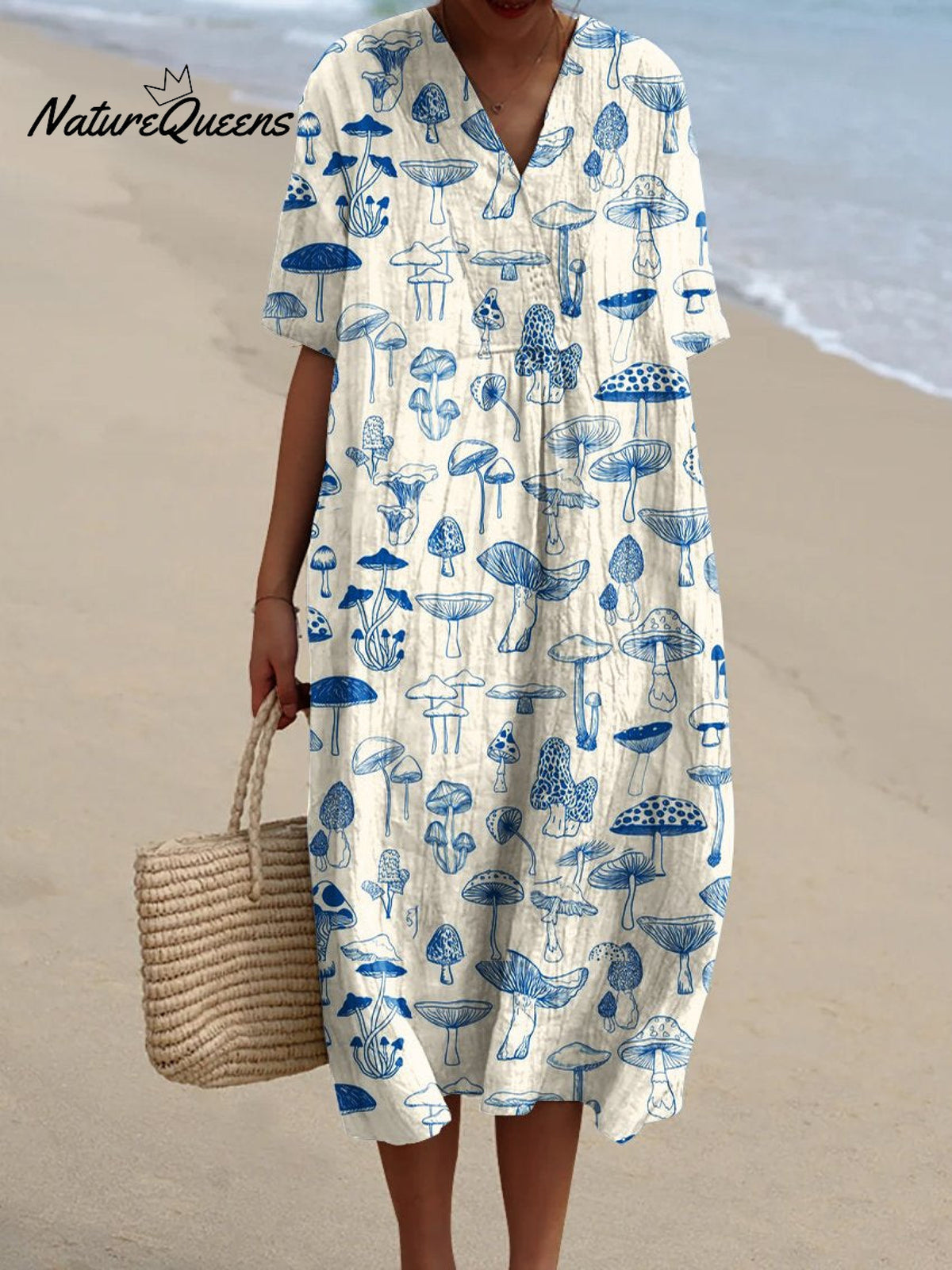 Women'sMushroomArt PrintCasual Dress