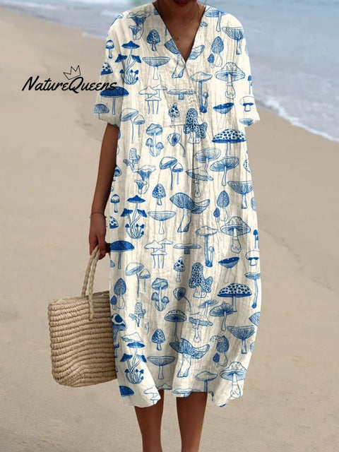 Women's  Mushroom  Art Print  Casual Dress