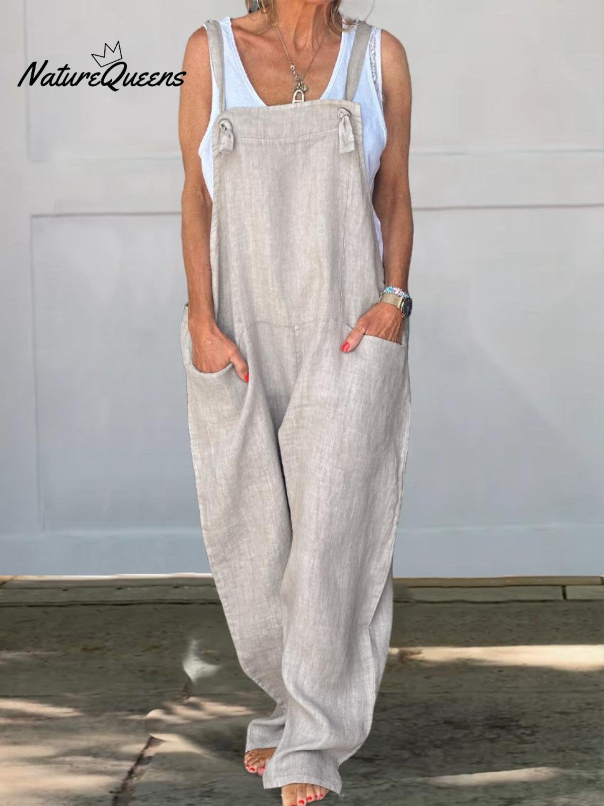 Wide Leg Cotton Jumpsuit