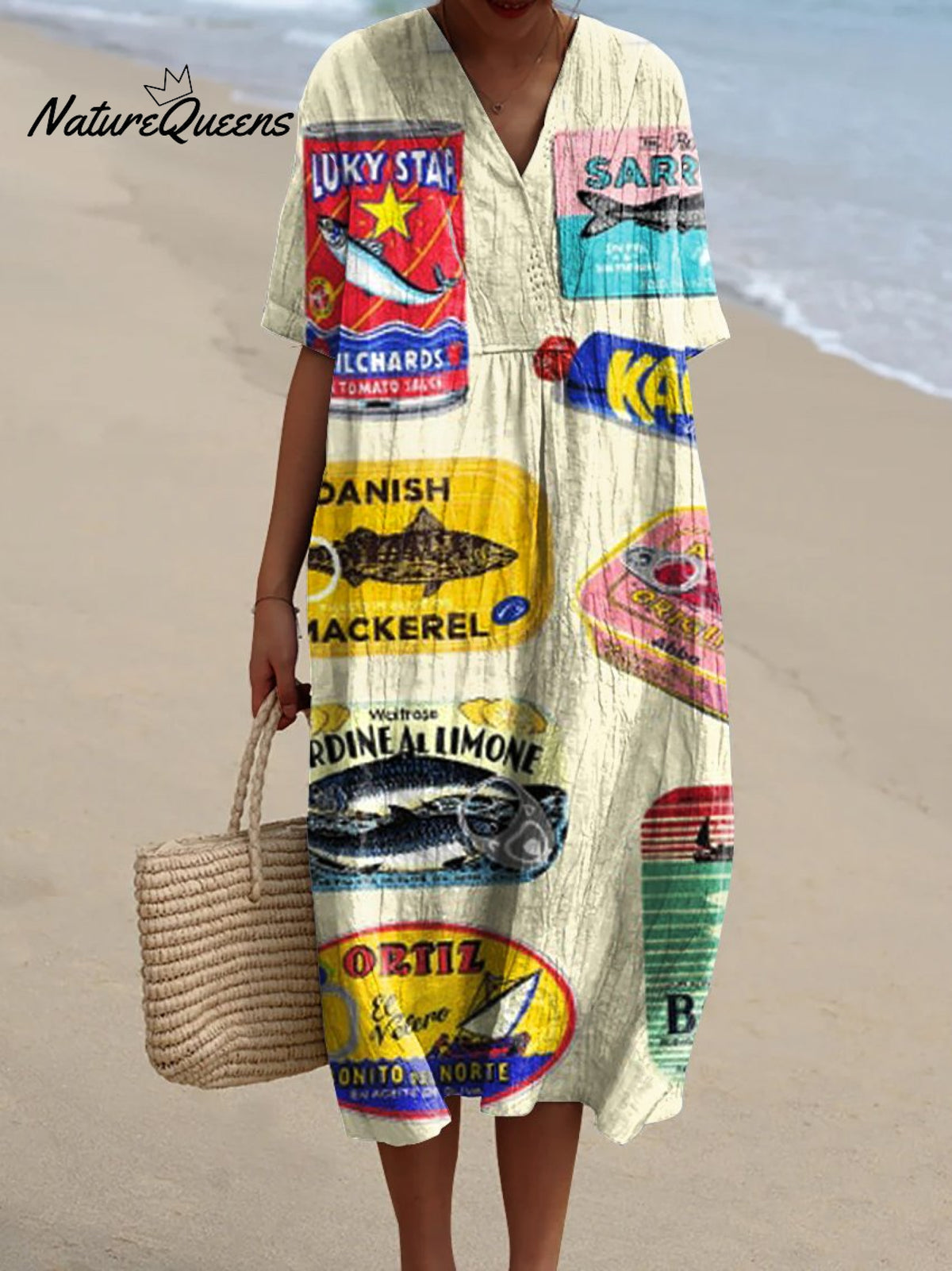 Women's Retro FishArt PrintCasual Dress