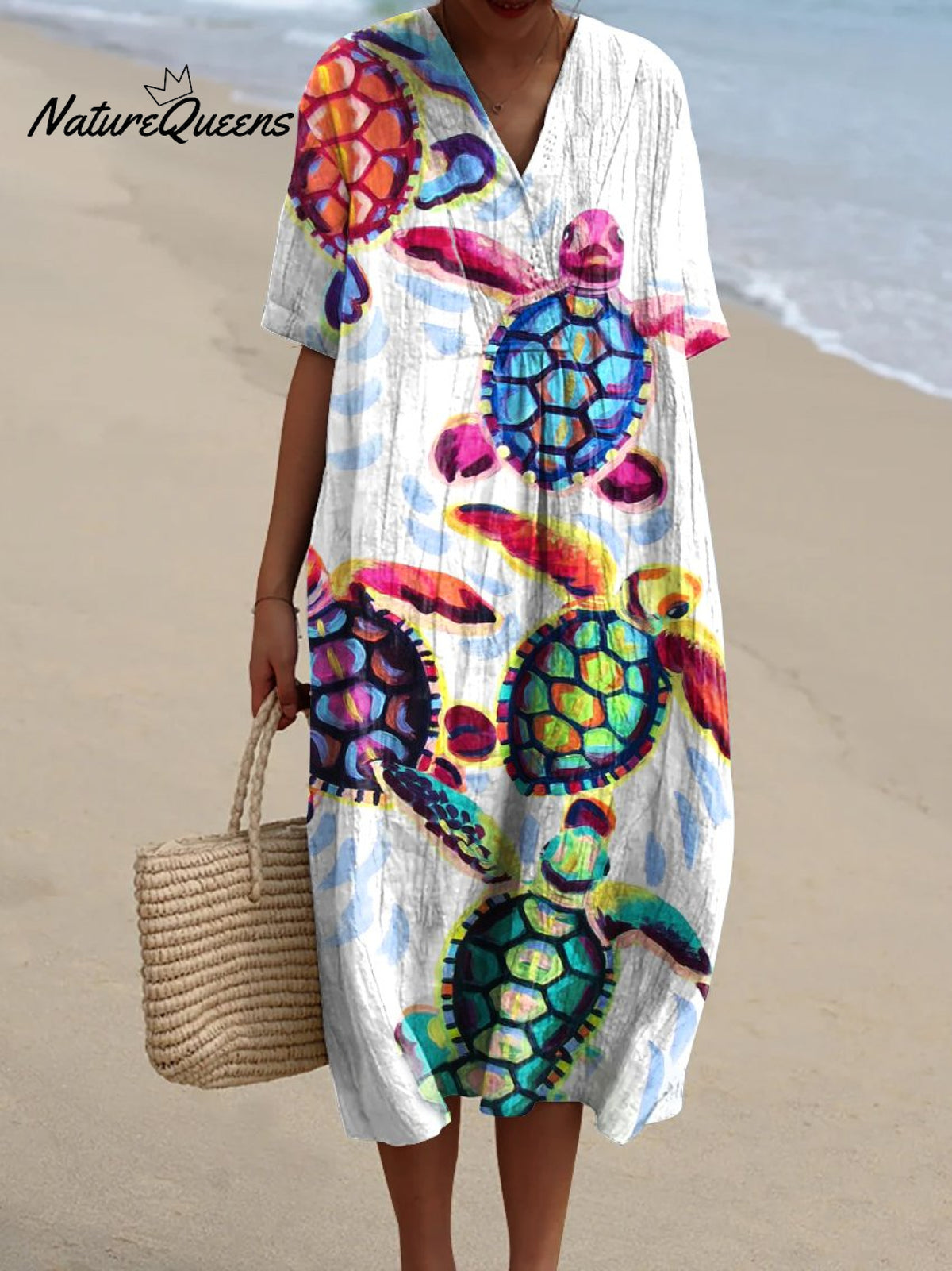 Women's Sea TurtleArt PrintCasual Dress