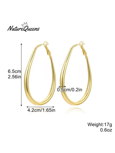 Geometric Metal Shape Plain Hoop Earrings 3 / Onesize