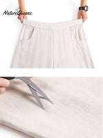 Women's Solid Color Loose Elegant Casual Simple Cotton And Linen Pants