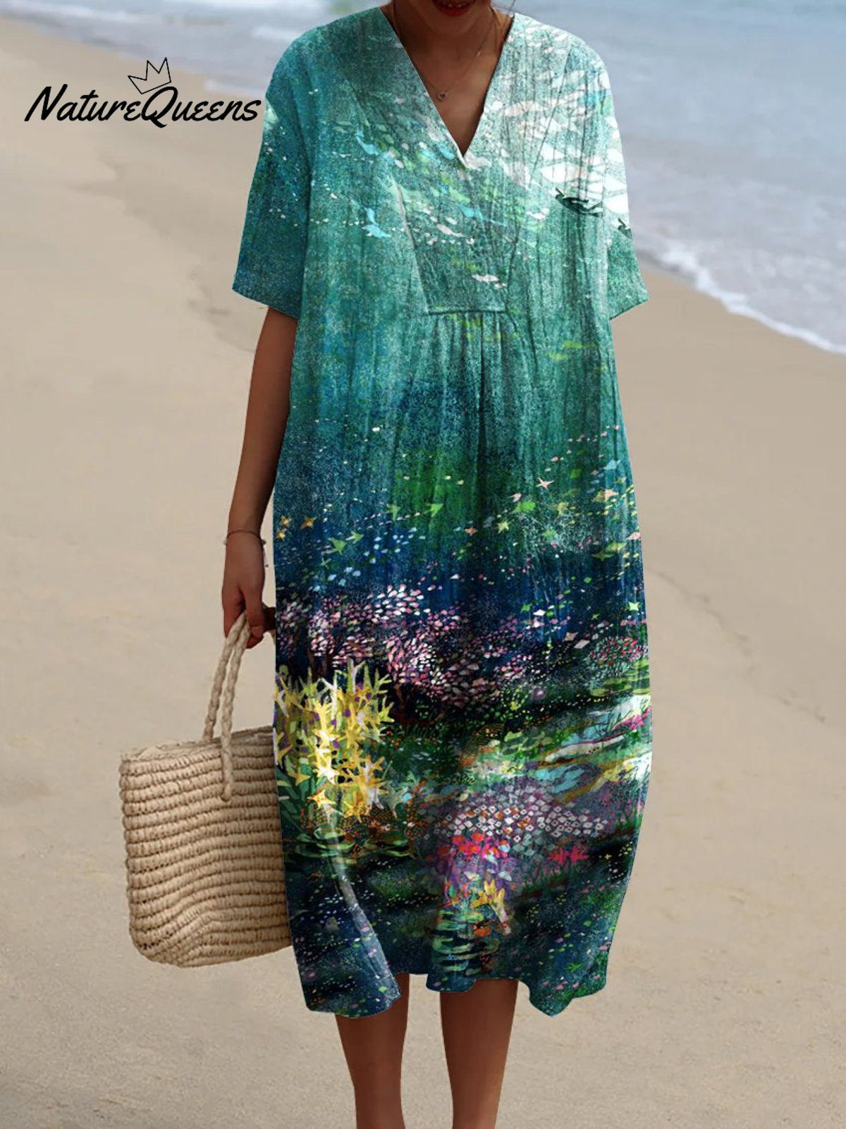 Women's OceanArt PrintCasual Dress