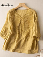 Women's Cotton and Linen Literary Retro Temperament Casual Shirt