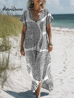 Women's VintageArt Print Pocket Cotton Dress