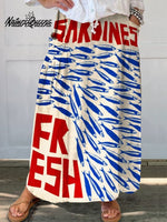 Women's Vintage Fish Art Print Flowy Dress