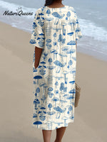 Women'sMushroomArt PrintCasual Dress
