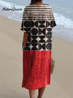 Artistry Geometric Pattern Printed Women's Flowy Dress