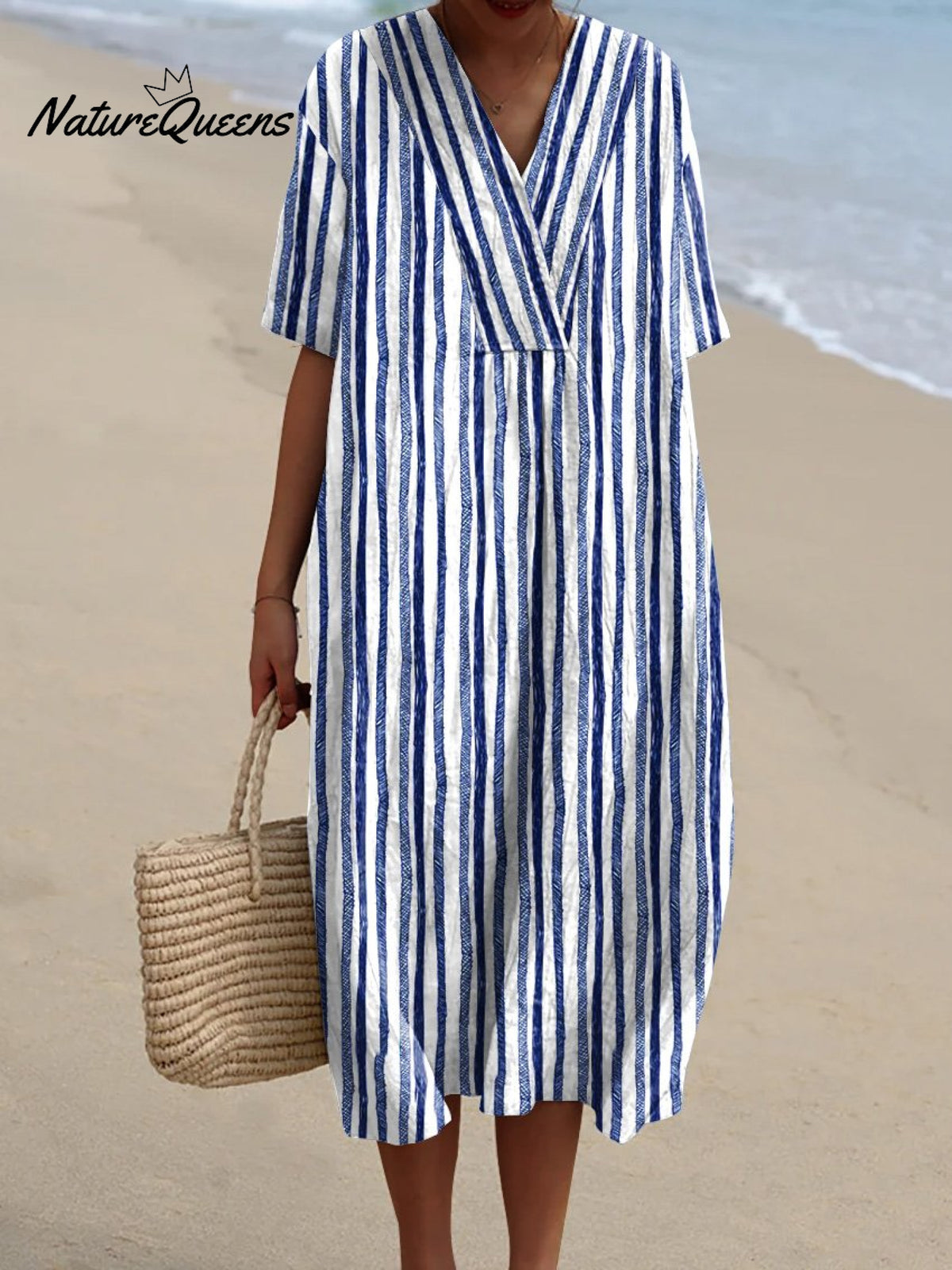 Women's Retro MinimalistAbstractArt Print Flowy Dress