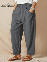 Women’s Solid Color Casual Pants Grey / S