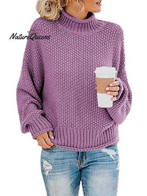 Women's Autumn Turtleneck Slim Wool Long Sweater