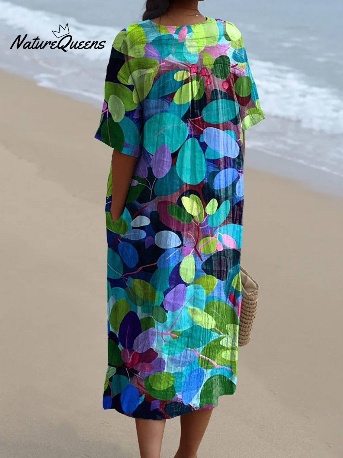 Summer Forest Art Printed Women's Flowy Dress