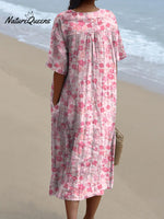 Ditsy Small Spring Floral Seamless Repeat Pattern Printed Women's Flowy Dress