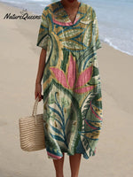 Women'sFlowerArt PrintCasual Dress