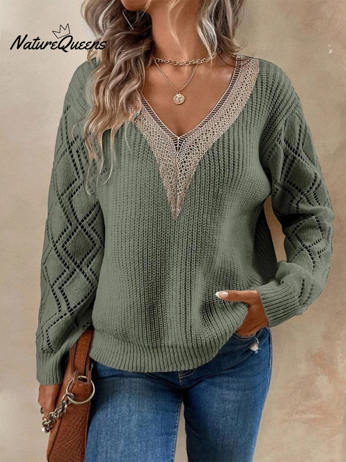 Casual Pullover Women's V-neck Knit