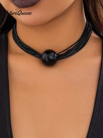 Punk Multi - Layered Necklace Bracelet 4 / Onesize