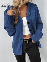 Women's Autumn and Winter Drawstring Knitted Cardigan Sweater