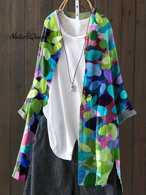 Summer Forest Art Printed Women's Loose Casual Top Jacket