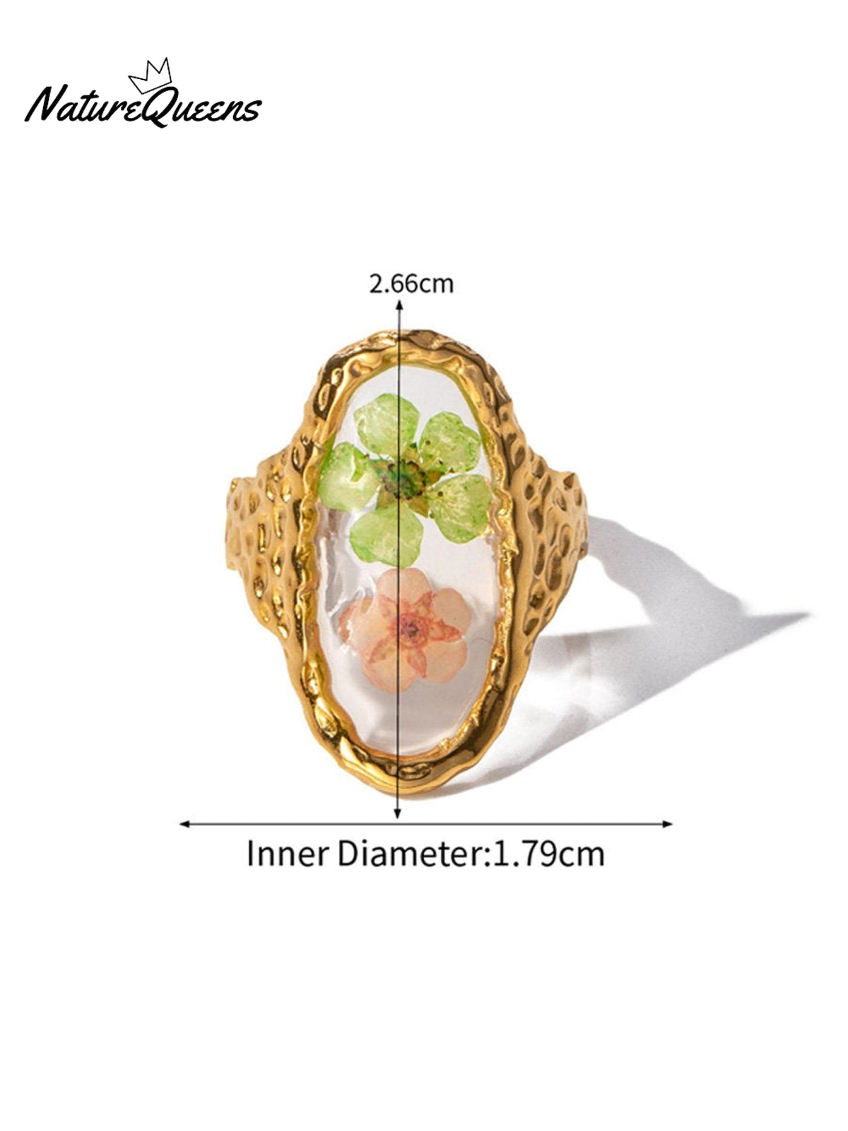 Aeon Flower Stainless Steel Ring Doublefloraloval / One Size