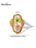 Aeon Flower Stainless Steel Ring Doublefloraloval / One Size