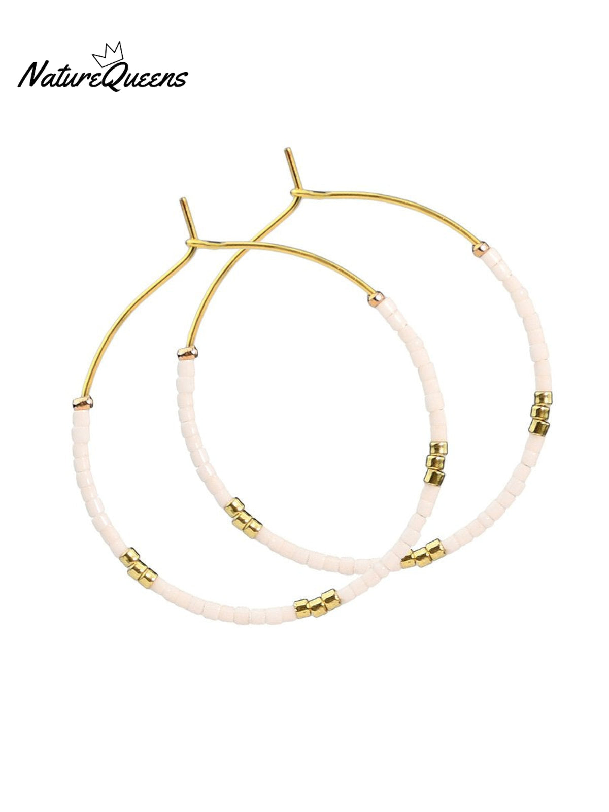 Bohemian Colorful Rice Bead Earrings White / Onesize