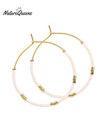 Bohemian Colorful Rice Bead Earrings White / Onesize