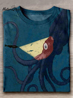 Octopus Art Print Casual Short Sleeve T-shirt