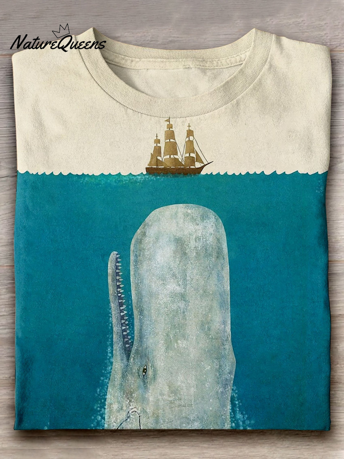 The Whale Art Print Casual Short Sleeve T-shirt