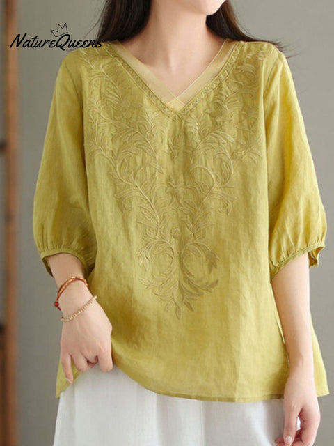 Women's  Embroidery Loose Casual  Shirt