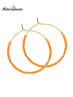 Bohemian Colorful Rice Bead Earrings Orange / Onesize