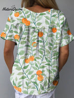 Women’s Art Print Casual Cotton And Linen Shirt