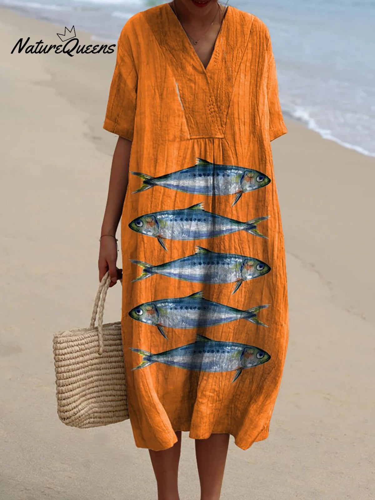 Women's Lovely Sardines Art Print Flowy Dress