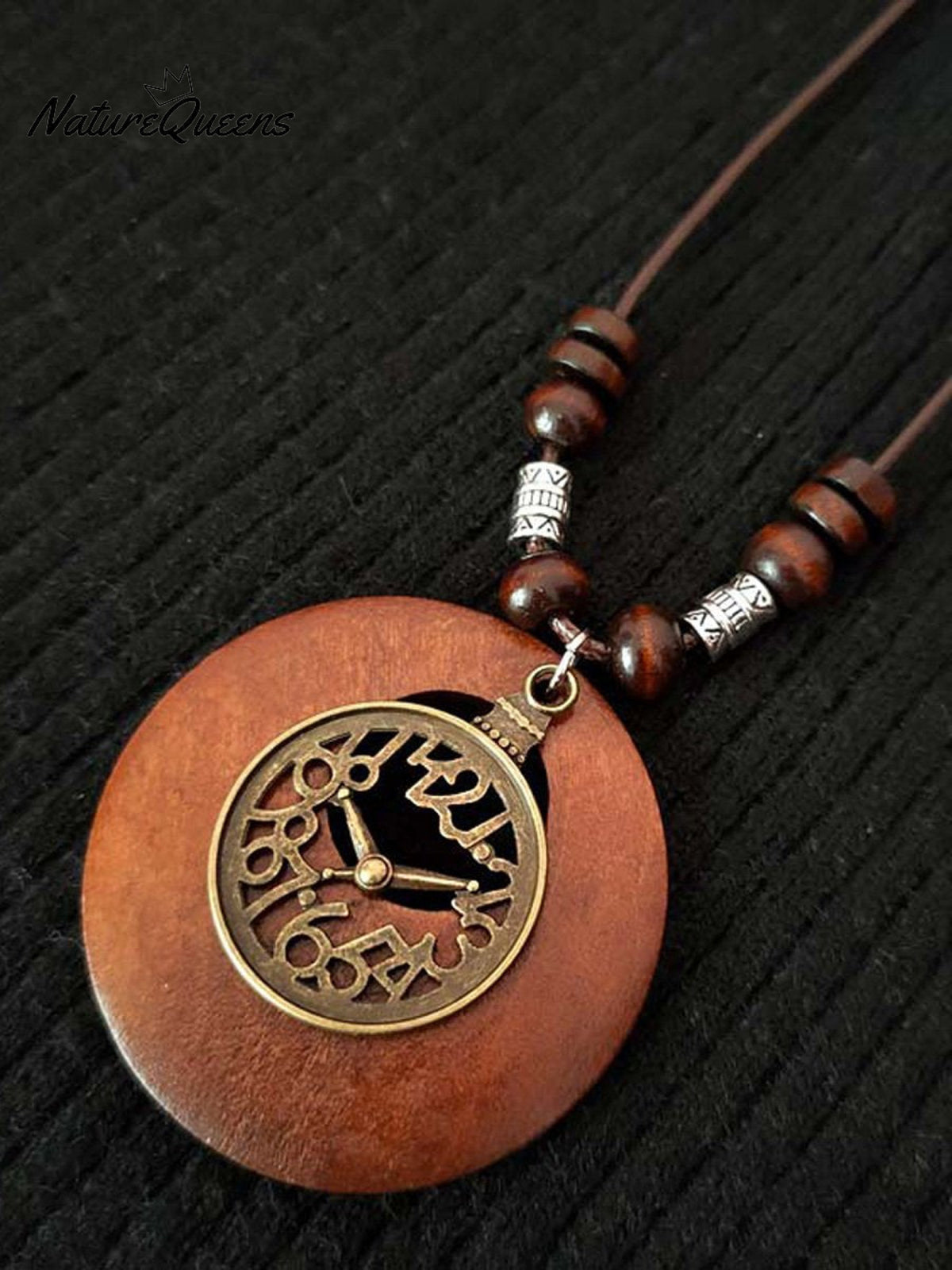 Women's Ethnic Style Wood And Alloy Long Chain Necklace