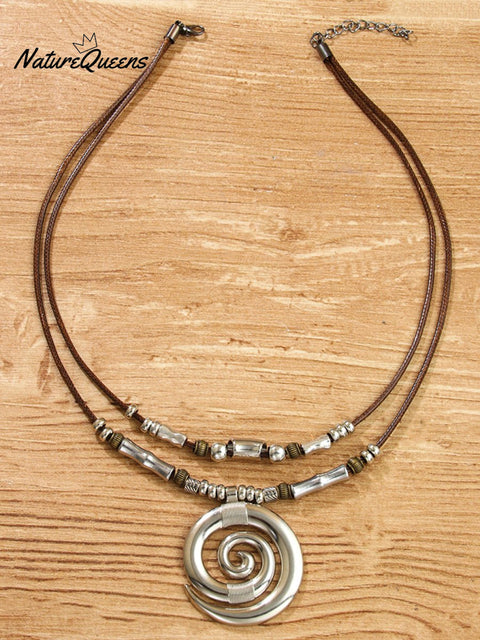 Swirl Totem Vintage Bohemian Necklace